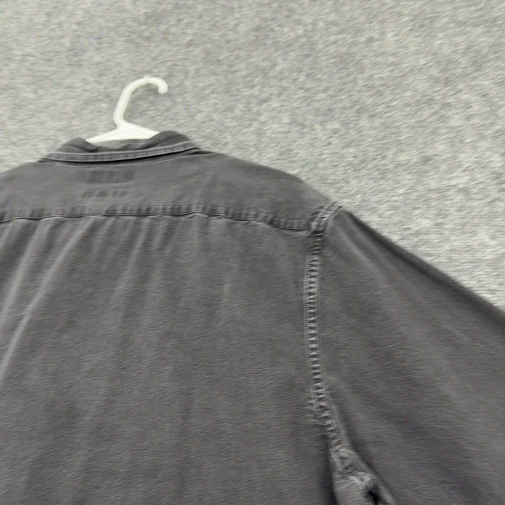 Banana Republic Button Down Shirt Mens XXL Black Cotton Untucked Slim Fit Casual